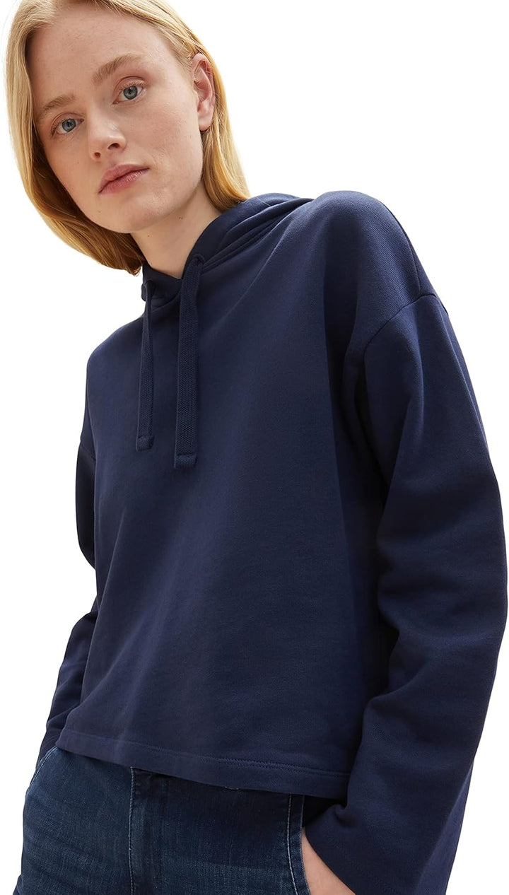 TOM TAILOR Denim Damen Basic Hoodie XS 10360 - Real Navy Blue, XS 10360 - Real Navy Blue