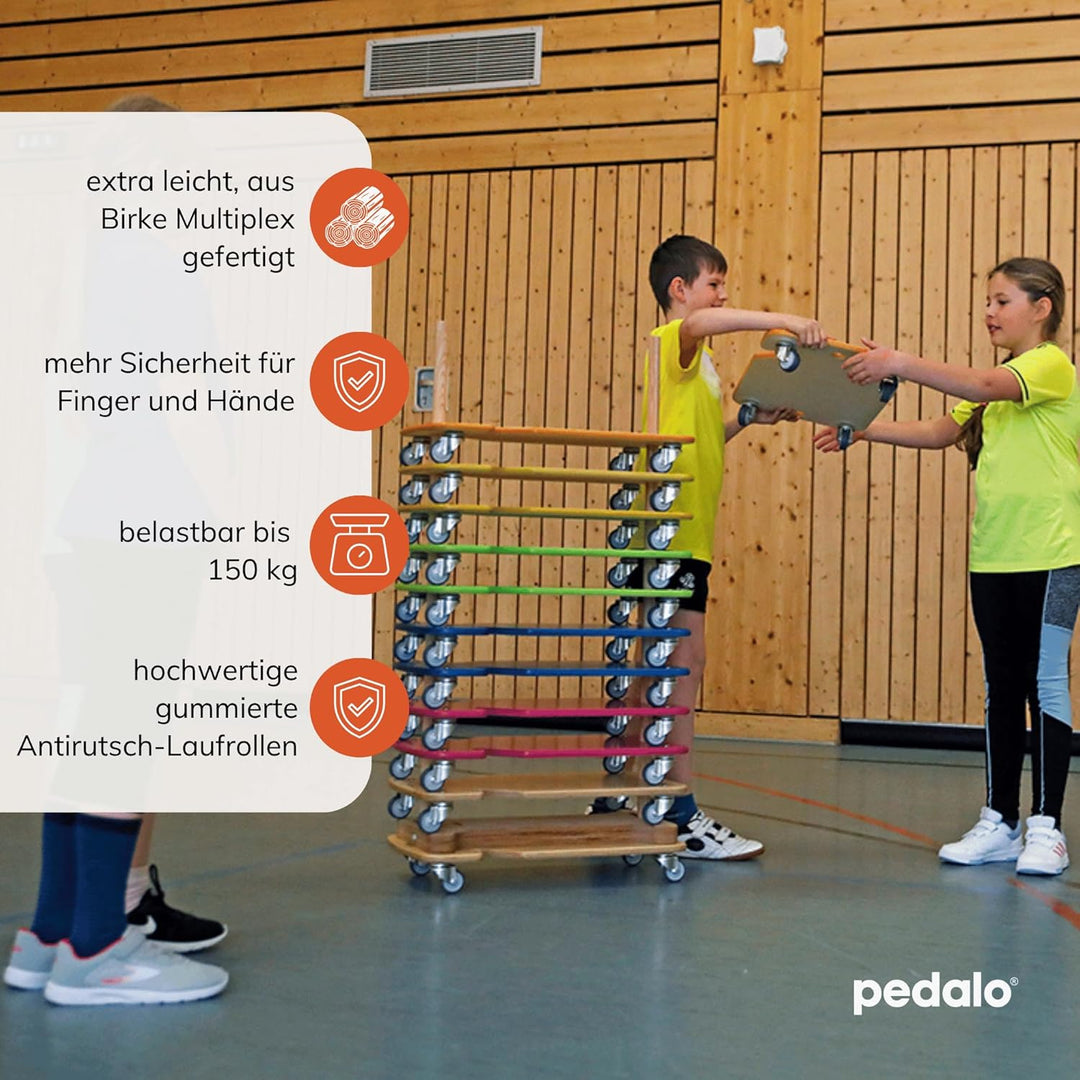 pedalo Rollbrett Safety I Holz-Rollbrett I Gleit-Rollbrett I Sport-Rollbrett I Kinder-Rollbrett (bla