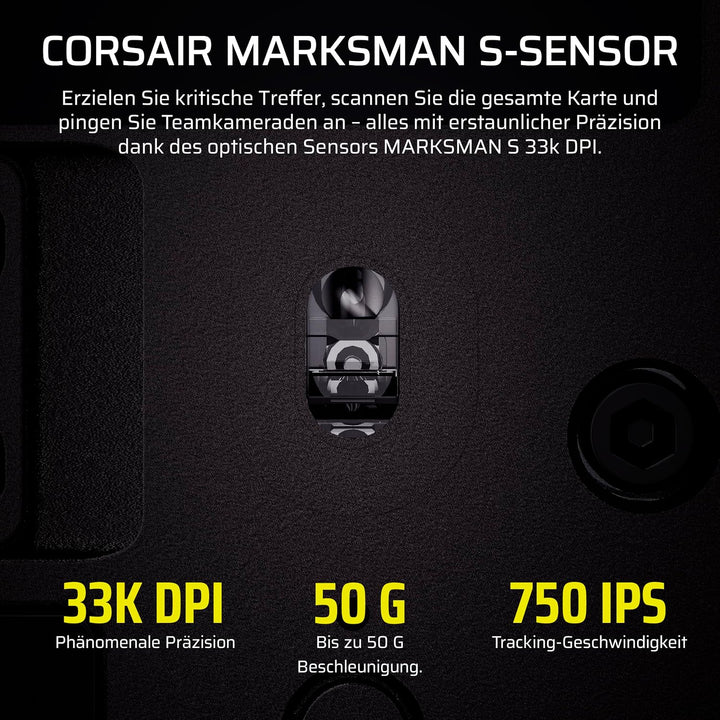 Corsair Scimitar Elite Wireless SE MMO Gaming Maus – 33.000 DPI, 16 Programmierbare Tasten, Einstell