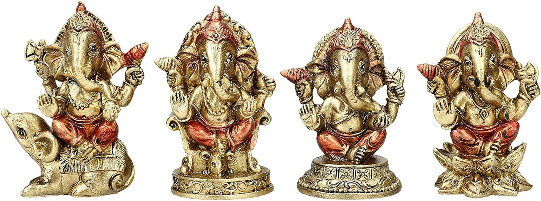 Pacific Giftware Tempel mit 12 Ganesha Figuren | Buddha Statue Set