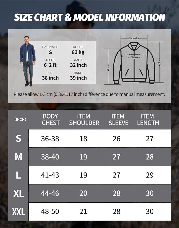 Pioneer Camp Herren Fleecejacke Full Zip Outdoor Polar Leicht Winddicht Jacke mit Reissverschluss, H