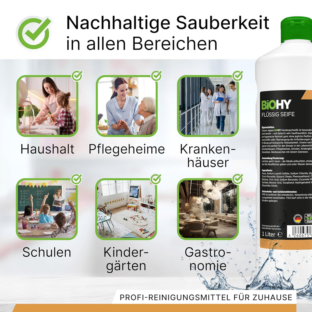 BiOHY Flüssig Seife (10 Liter Kanister) | Hautschonende, rückfettende & flüssige Handseife | PHOSPHA