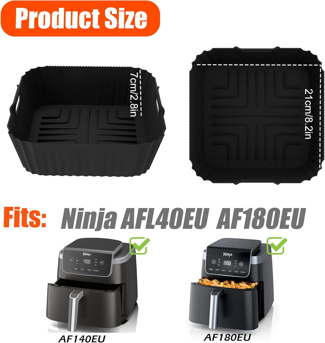 Silikonform Heissluftfritteuse für Ninja Heissluftfritteuse Pro 4.7L 6.2L, Quadrat Silikonform Heiss