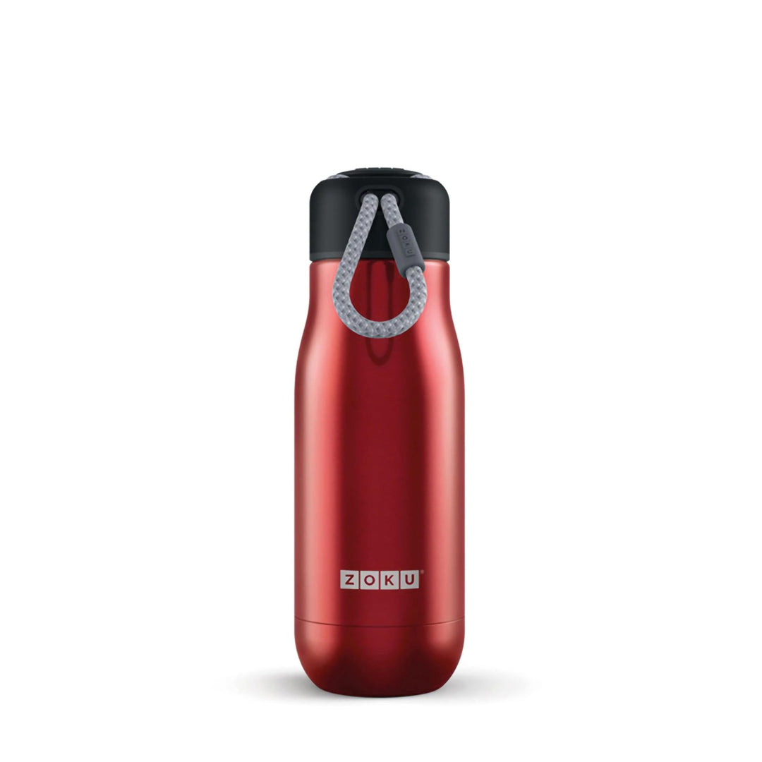 Zoku Trinkflasche 350 ml, Edelstahl, Rot, 6.7 x 6.7 x 21 cm, 1 Einheiten, Rot