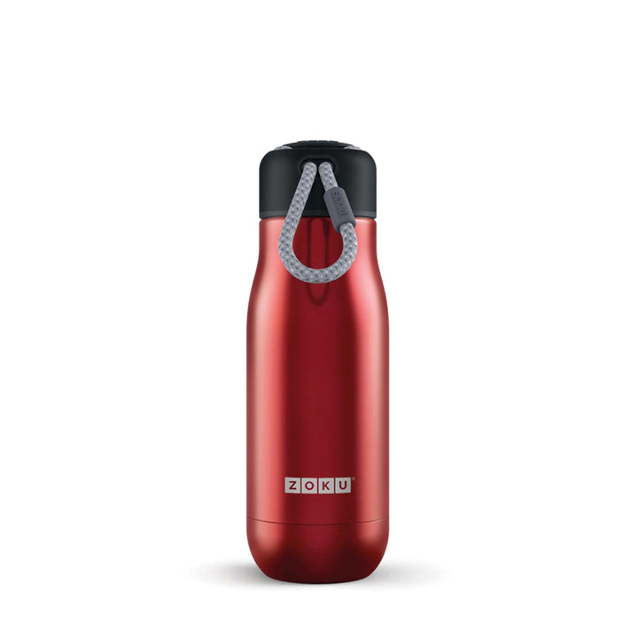 Zoku Trinkflasche 350 ml, Edelstahl, Rot, 6.7 x 6.7 x 21 cm, 1 Einheiten, Rot