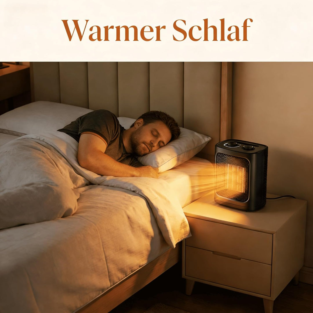 COWSAR Mini Heizlüfter Energiesparend, 1500W Elektroheizung 3 Heizstufen ✓ Überhitzungs & Kippschutz