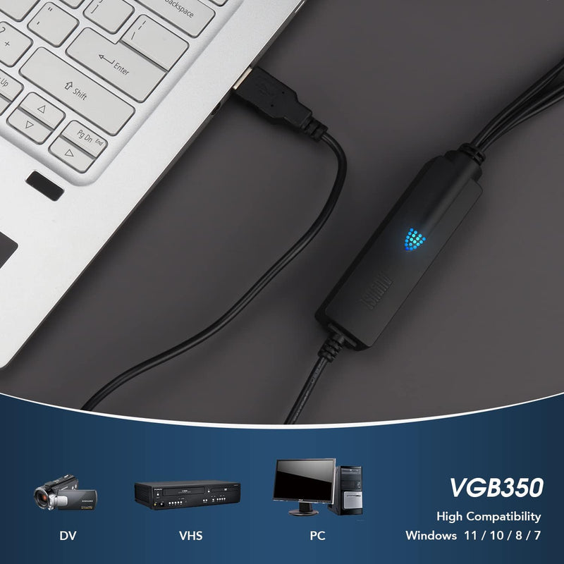USB Video Grabber – August VGB350 Konverter mit Composite und S-Video Anschluss zum Digitalisieren v