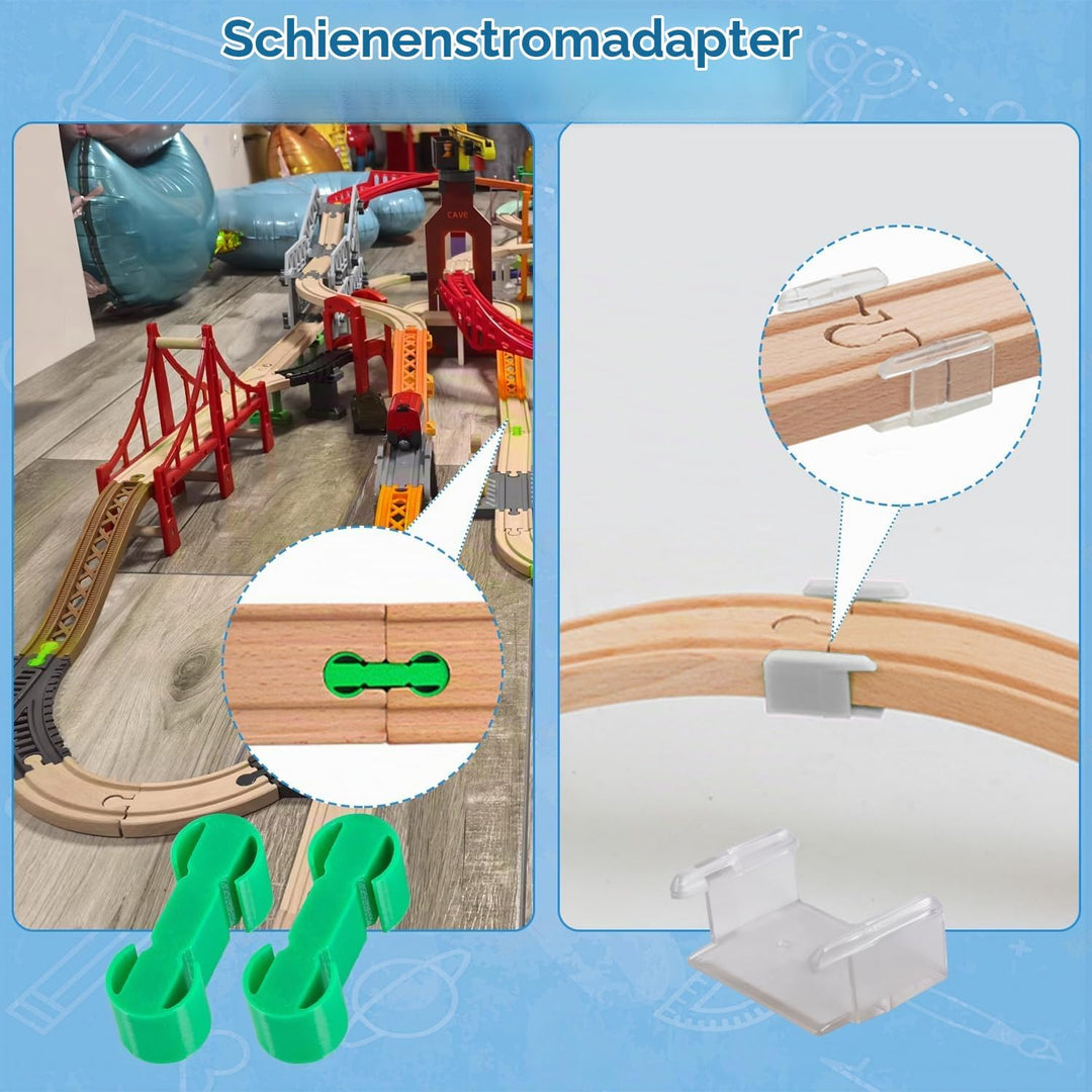 Holzeisenbahn Schienen Adapter 28 Stück Eisenbahn Holz Schienen Connectors Zubehör für Holzeisenbahn