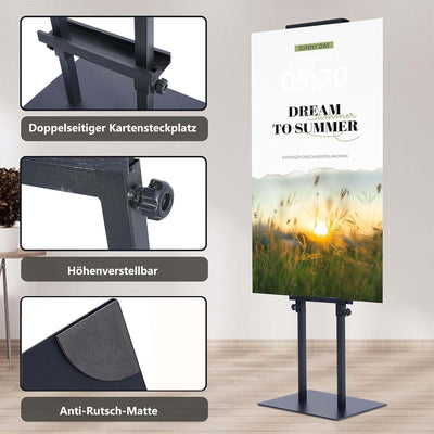 ybaymy Plakatständer Infoständer Doppelseitiger Plakatständer Verstellbarer Metall Informationsständ