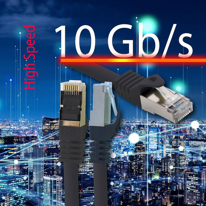 freiwerk 1,5m - schwarz - 5 Stück CAT.7 Netzwerkkabel Lan Ethernet Patch Kabel S-FTP LSZH PIMF 10GB