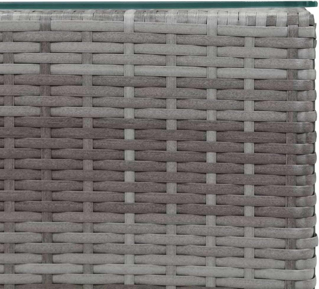 Gecheer Beistelltische 3 STK. mit Glasplatte Couchtisch Teetisch Esstisch Gartentisch Balkontisch Te