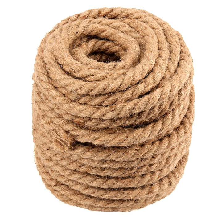 20 m x 12 mm Juteseil, 4 Stränge Juteschnur Dicke Schnur Braun Geflochtenes Hanfseil, Jute Schnur zu