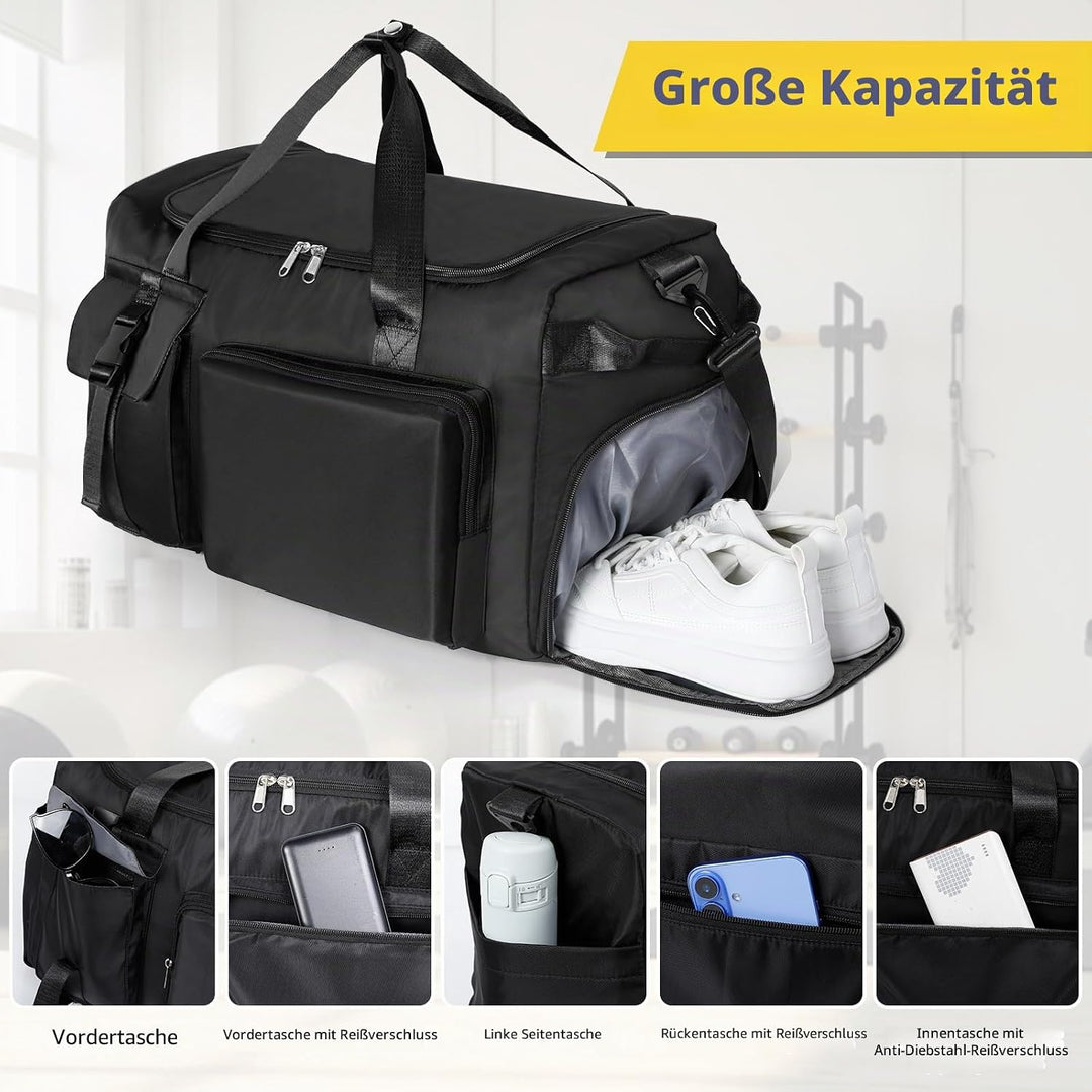 Cozary Sporttasche für Herren &amp; Damen - 42L grosse Reisetasche Wasserdichtes Oxford-Gewebe - 3-in-1