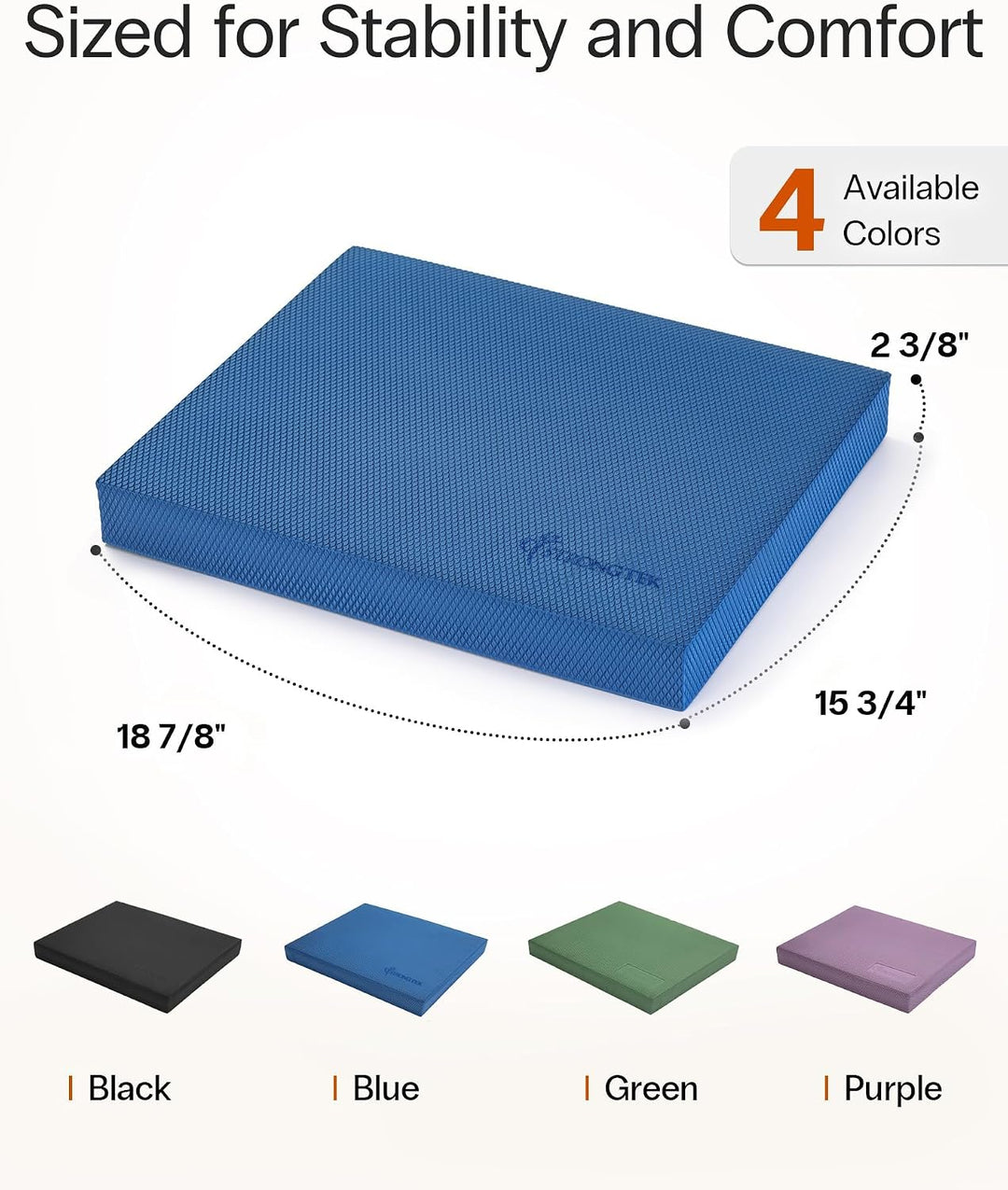 StrongTek Extra breites Schaumstoff-Balance-Pad für Physiotherapie, 48,3 x 40,1 x 6,1 cm, hochdichte