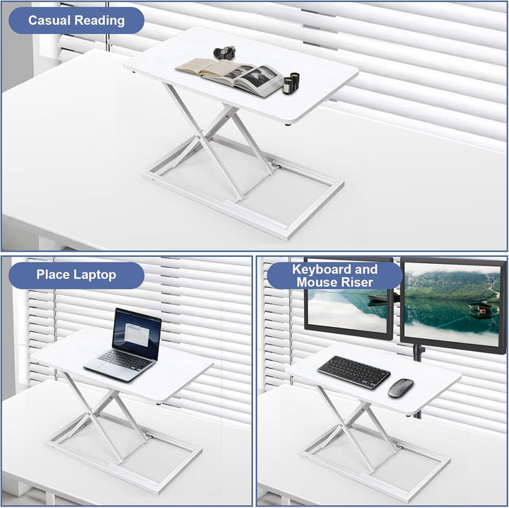 Gugxiom Stehpult-Konverter Höhenverstellbar, 60CM Einzel-Stehpult-Aufsatz für Ergonomische Sitz-Steh
