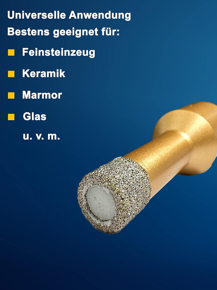EDW Profi Fliesenbohrer 12 mm x M14, Fliesenbohrkrone für Trockenbohren in Fliese, Wandfliese, Feins