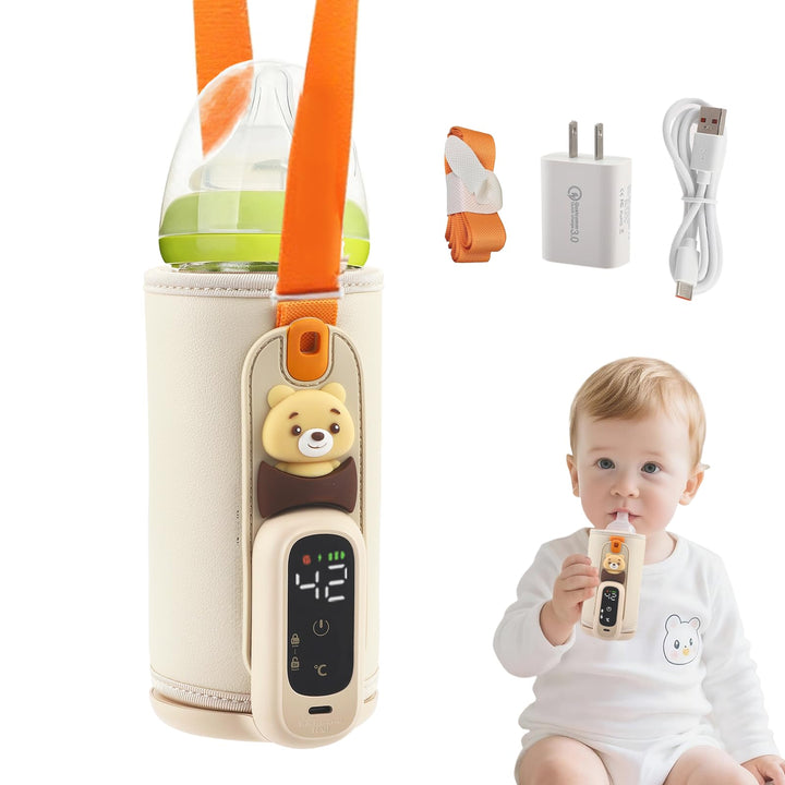 Tragbarer Flaschenwärmer für Unterwegs, Babyflaschenwärmer für Muttermilch & Pre-Nahrung, Milchwärme