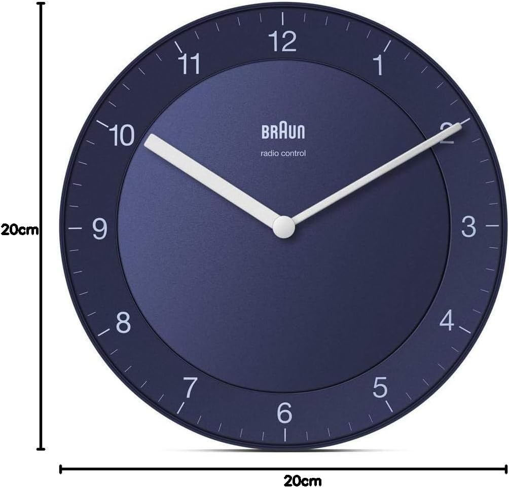 Braun Funkwanduhr Wanduhr, Kunststoff, Blau, normal normal Blau, normal Blau