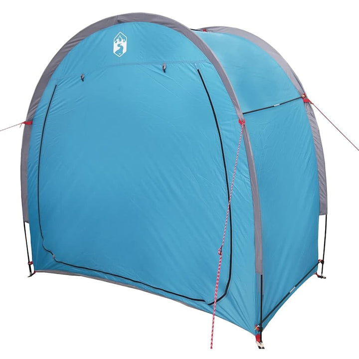 vidaXL Fahrradgarage mit Dach mit Speicher Blau 210 x 90 x 174 cm, Faltbares Zelt für Fahrräder, was