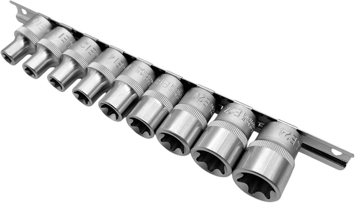 Alkan Steckschlüssel-Einsätze E10-E24, 1/2" Zoll-Antrieb für E-Profil aussen Torx Schrauben - E10 -