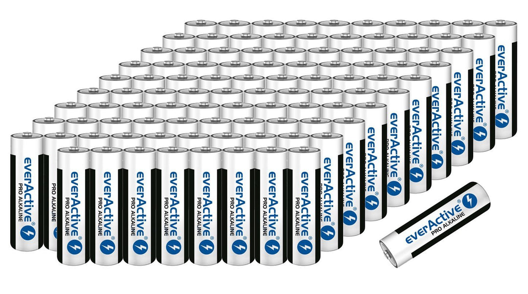 Batterien Mignon AA LR6 Alkaline Vorratspack 120 Stück everactive Markenqualität, 120