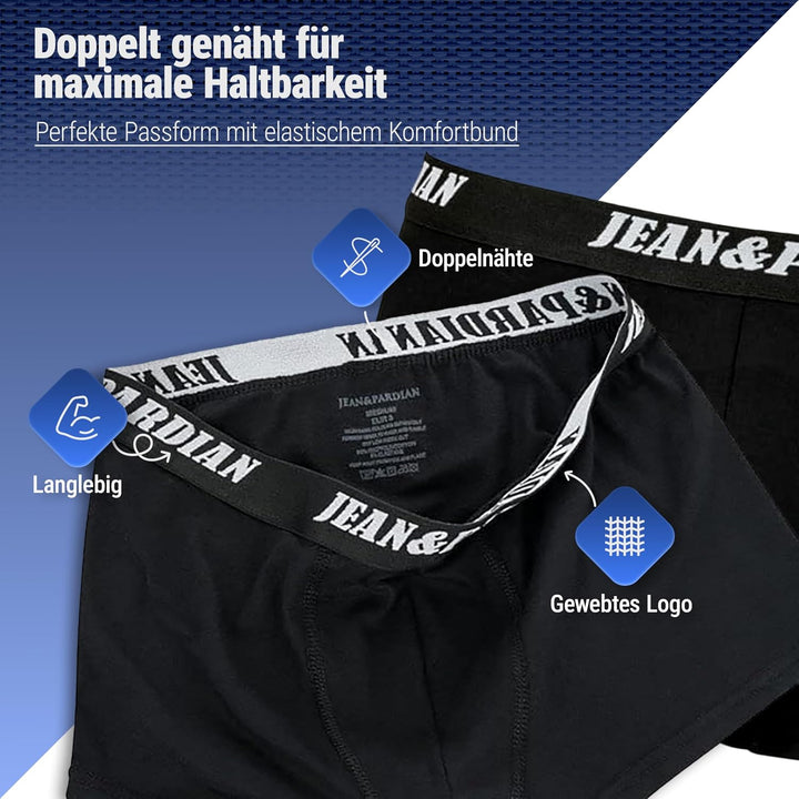 Jean&amp;Pardian Retro Boxershorts 8er &amp; 12er Pack - Bequeme &amp; atmungsaktive Unterwäsche für Herren aus