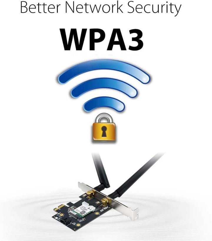 ASUS PCE-AX1800 PCI-E Wi-Fi 6 (802.11ax) AX1800 Dual Band mit Bluetooth 5.2, WPA3, OFDMA und MU-MIMO