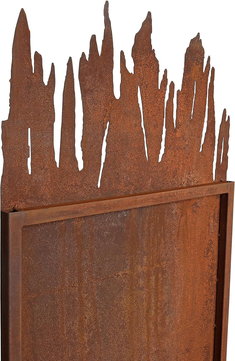 ESTEXO Sichtschutzelement Sichtschutzwand Gartenzaun Rost Sichtschutz Flames Metall Edelrost Gartend