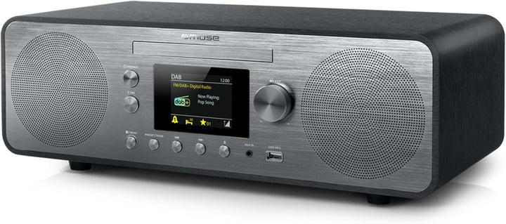 MUSE M-885 DAB Design Bluetooth Stereoanlage mit CD-Player und USB (DAB+, UKW, NFC, AUX), 80 Watt, g