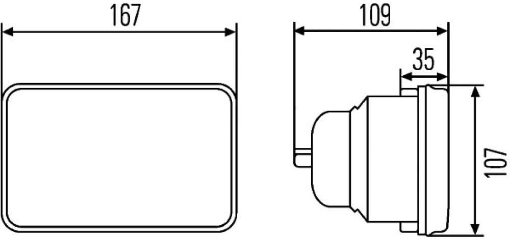 HELLA - Halogen-Scheinwerfereinsatz, Fernscheinwerfer - 12V - Einbau - links/rechts - 1KB 003 177-29