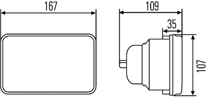 HELLA - Halogen-Scheinwerfereinsatz, Fernscheinwerfer - 12V - Einbau - links/rechts - 1KB 003 177-29