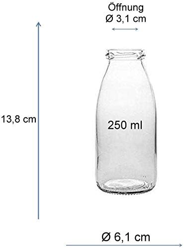 mikken| 10 Glasflaschen 250 ml, Flasche mit Schraubverschluss inkl. Trichter 10 Flaschen 250 ml, 10
