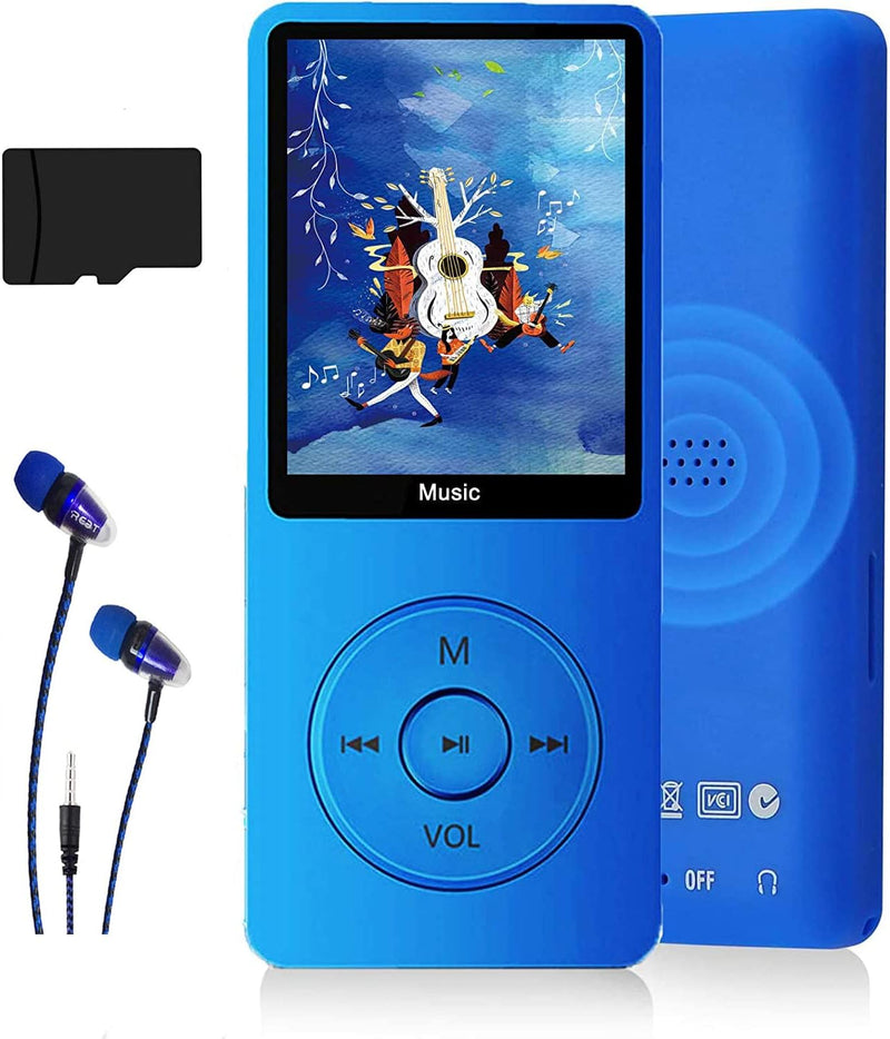 MP3-Player, Musik-Player mit 16GB Micro SD Karte, Ultra Slim Musik-Player mit eingebautem Lautsprech