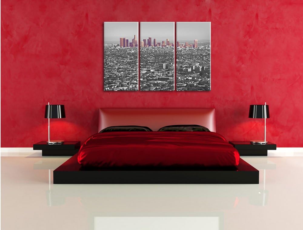 Pixxprint Los Angeles Metropolitan Area als Leinwandbild/Grösse: 3 Teilig (120x80) cm/Wandbild/Kunst