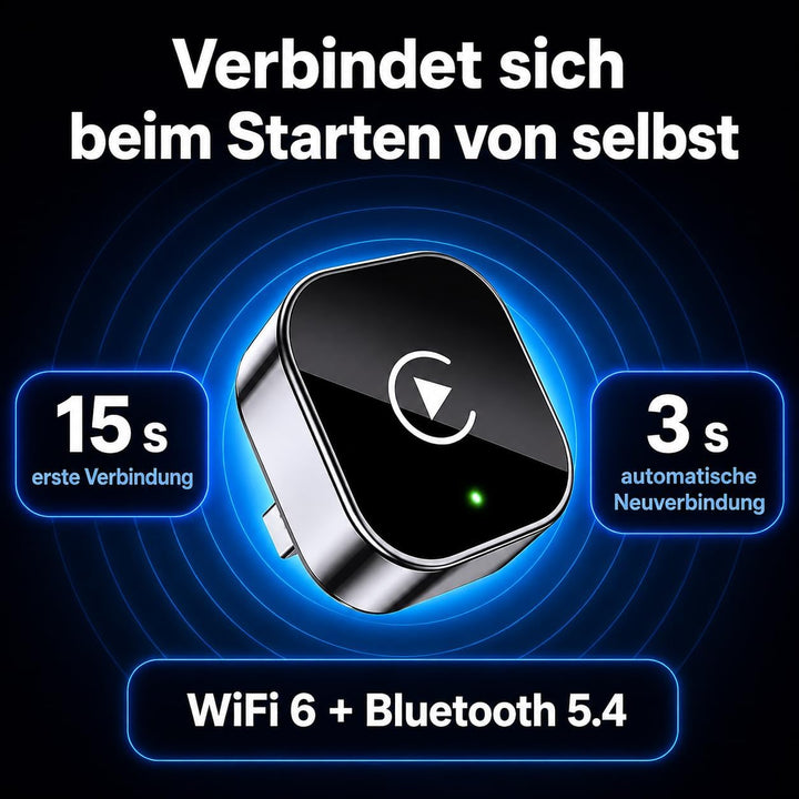 Carplay Wireless Adapter 2-in-1 Mini 2026, Android Auto Wireless Adapter, Plug &amp; Play, schnelle Wied