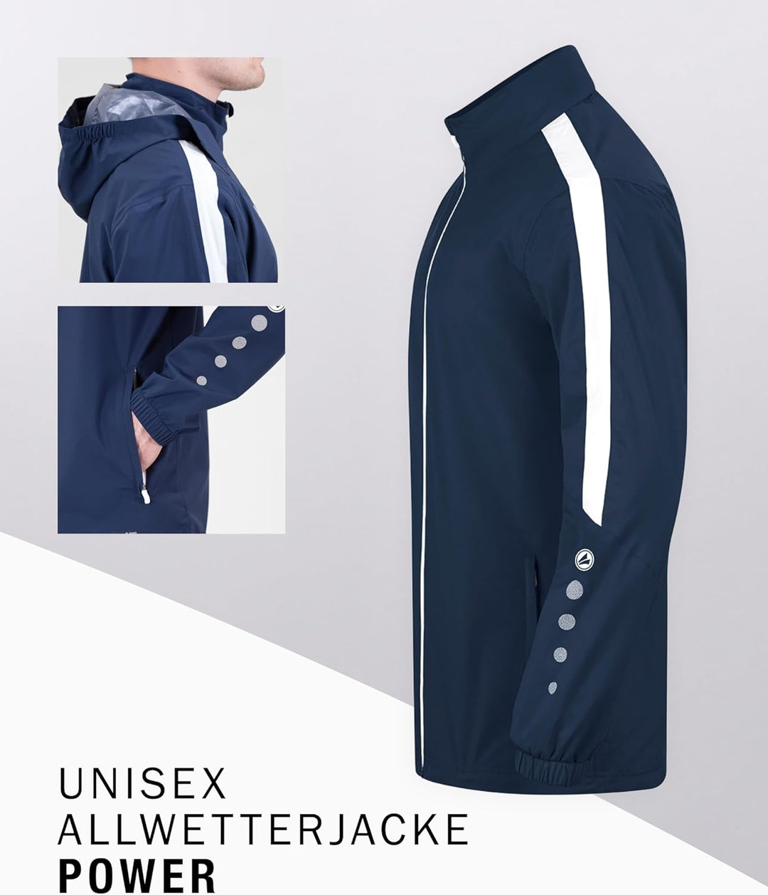JAKO Allwetterjacke Power - Wasserabweisende & windfeste Funktionsjacke für Herren & Damen 100% Poly