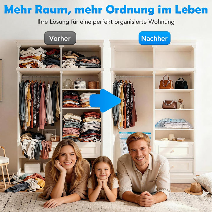 Accenter Vakuumbeutel für Kleidung, Kleiderschrank Organizer,13 Stück | Aufbewahrung für Bettwäsche,