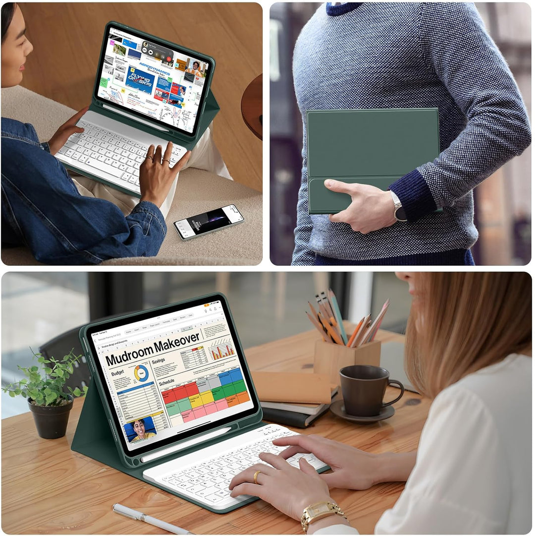 SZPSGC Hülle mit Tastatur für iPad A16 11. /10.Generation 11/10,9 Zoll 2025/2022, Magnetisches Anti-