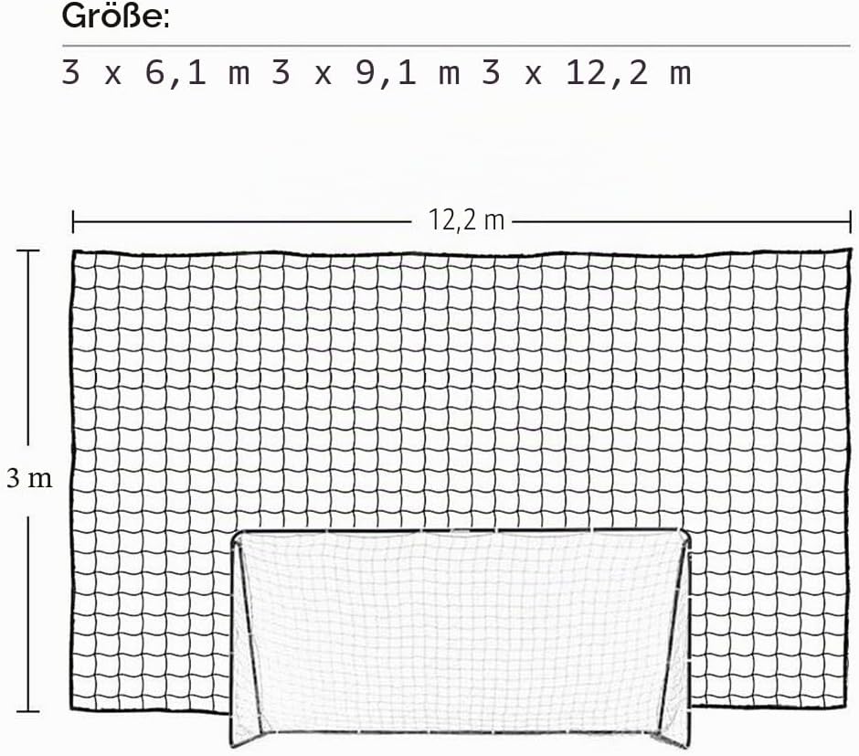 Aoneky Fussball Backstop Netz 3x3M/ 3x6M | quadratisches Netz 10x10cm No Knot | Fussball-Containment