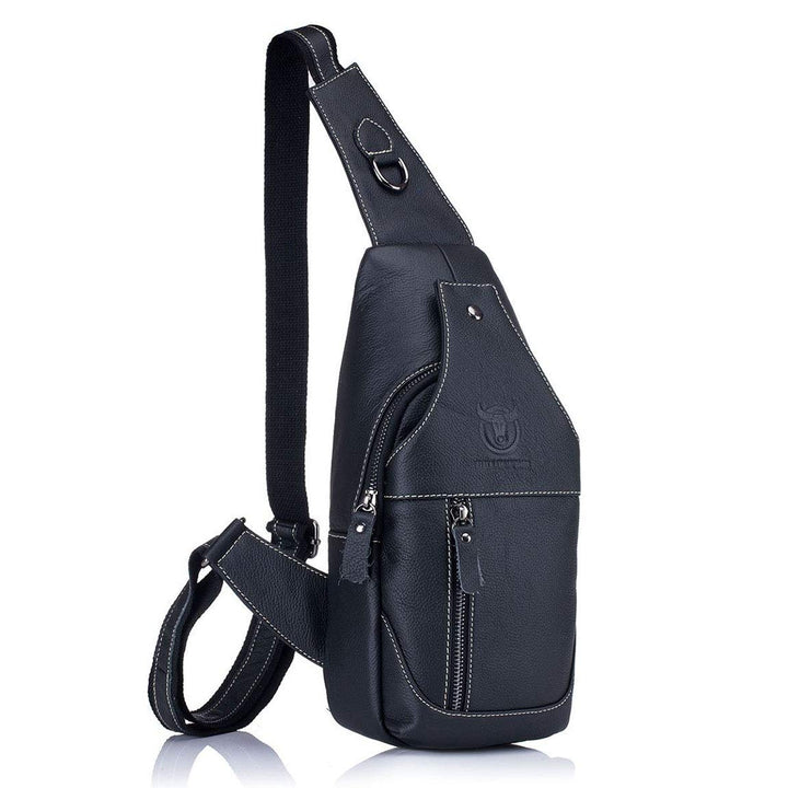 Tasche Leder Herren Sling Bag Schulter Rucksack Schultertasche Brusttasche Wasserresistent Tragetasc
