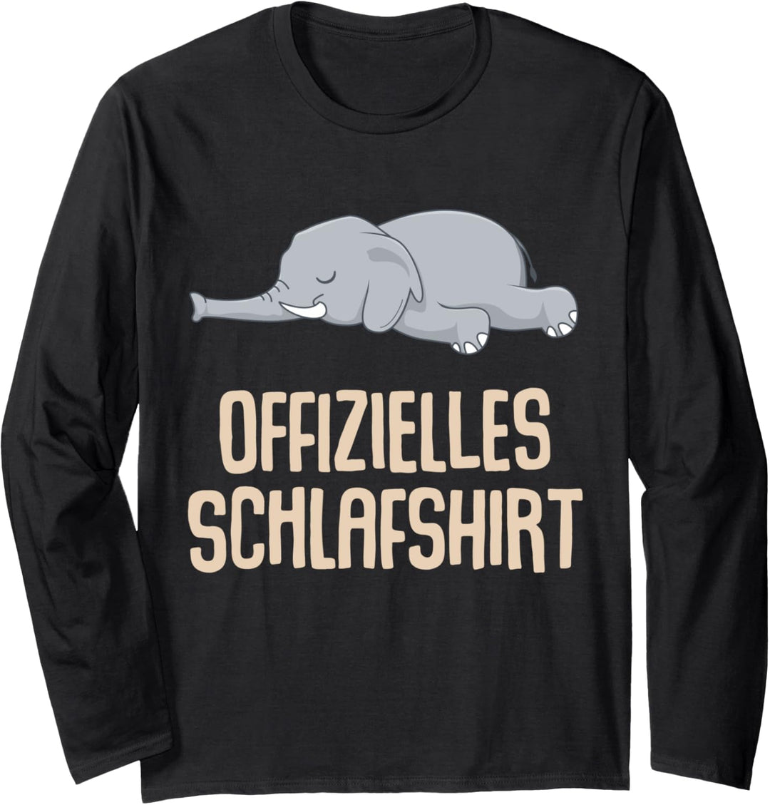 Offizielles Schlafshirt Pyjama Nachthemd Elefant Geschenk Langarmshirt