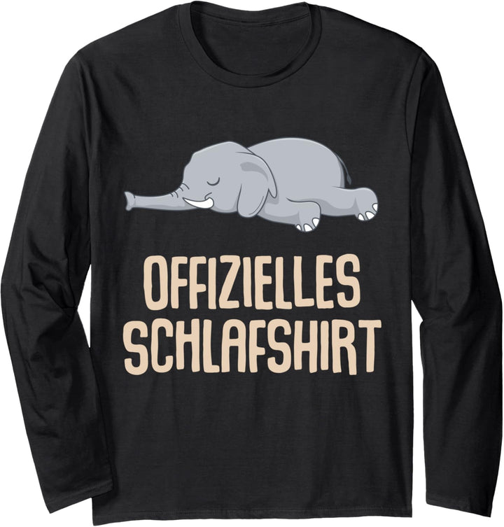 Offizielles Schlafshirt Pyjama Nachthemd Elefant Geschenk Langarmshirt