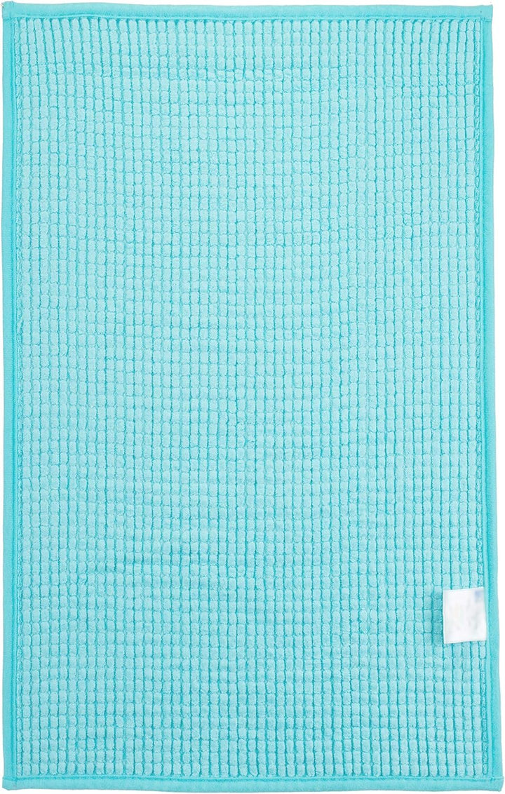 Brandsseller Moderne Chenille Badmatte Duschmatte Badeteppich im Shaggy Style (50x80 cm, Aqua) 50x80