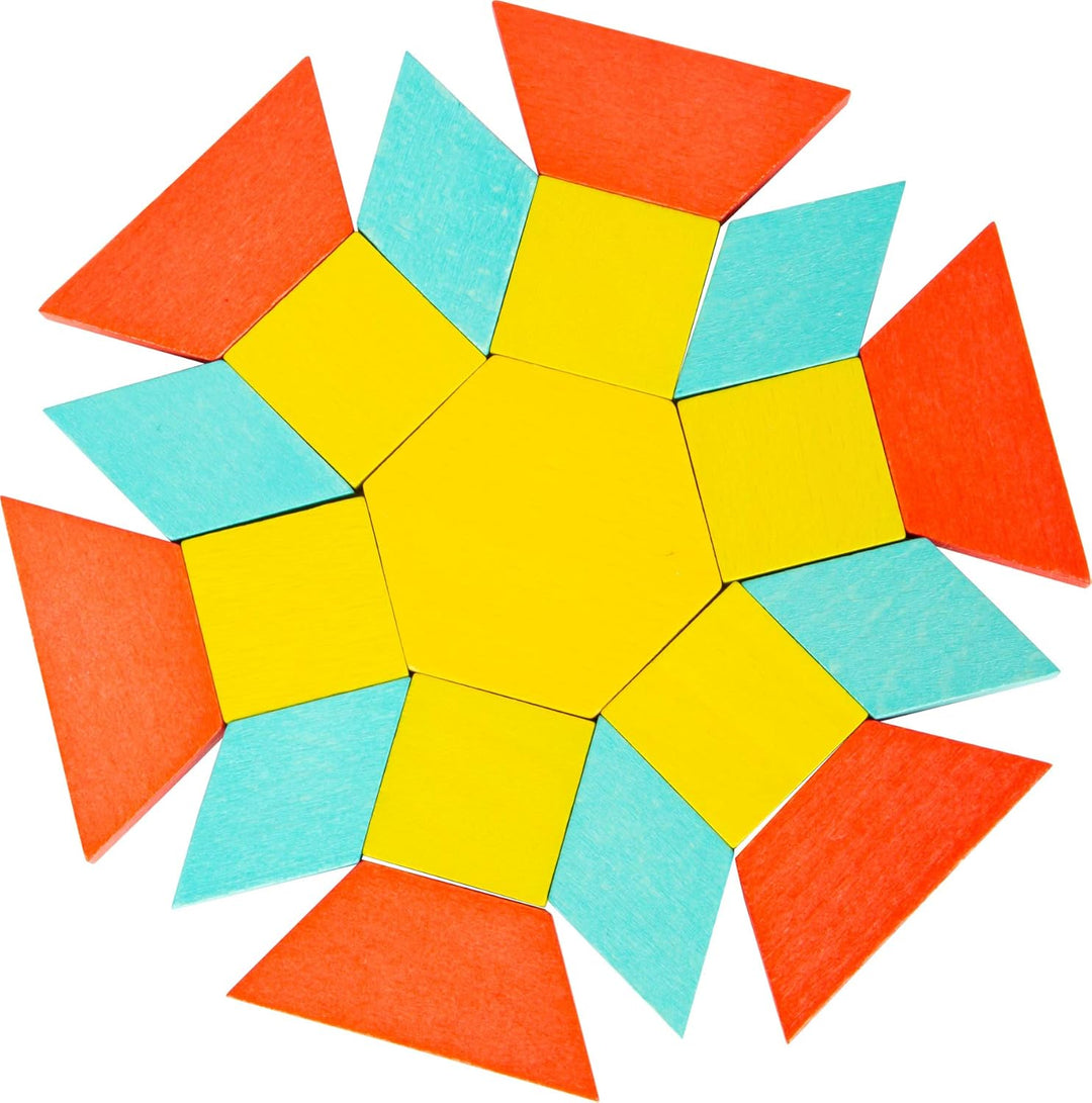 small foot Tangram Mosaik-Set XL, bunter Legespass mit 250 Holzsteinen, mit Aufbewahrungsbox, ab 3 J