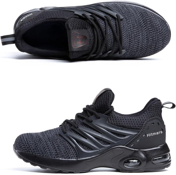 Hitmars Arbeitsschuhe Unisex Gr.36-47 36 EU Sneaker B Alles Schwarz, 36 EU Sneaker B Alles Schwarz