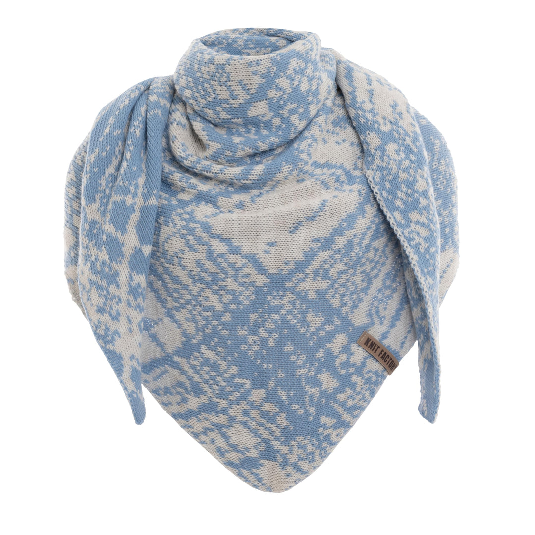 KNIT FACTORY - Dreiecksschal Lea - Damen Strickschal mit Wolle - Umschlagtuch für den Herbst und Win