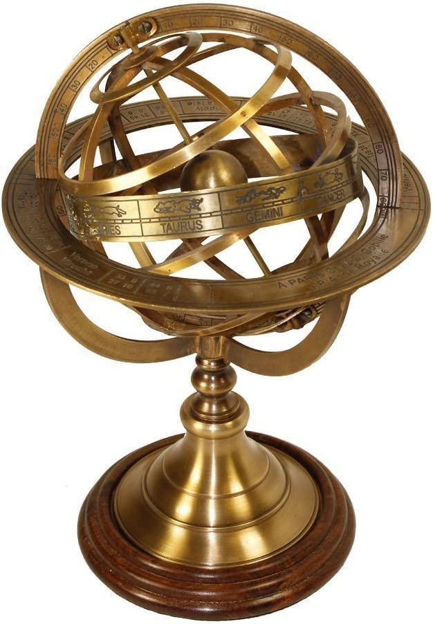 Marine Nauticals Messing graviert Messing Tischplatte Armillary Nautische Kugel Artikel