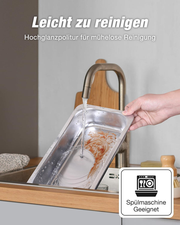 WARMOUNTS Chafing Dish Buffet Set 9L, Edelstahl Speisenwärmer für Catering, Hochglanzpoliert, Klappb