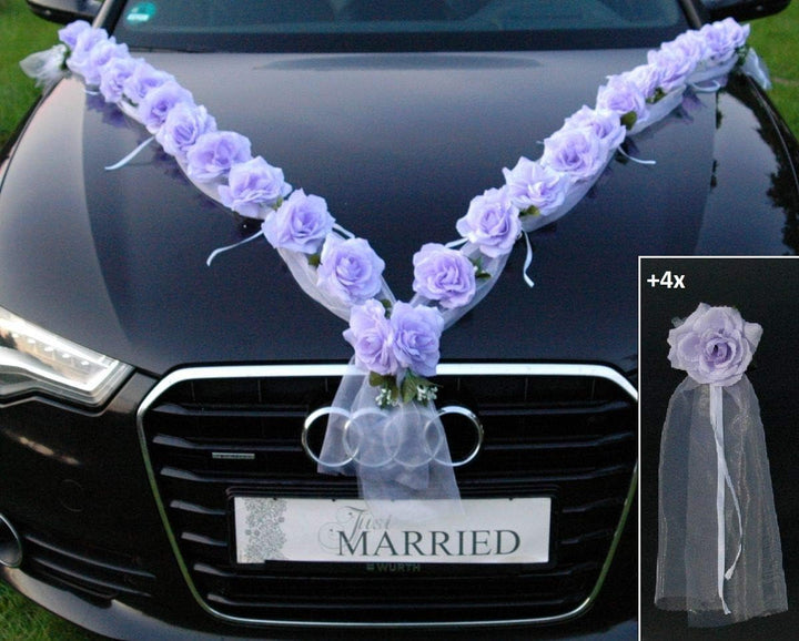Rosen Girlande Braut Paar Rose Deko Dekoration Autoschmuck Hochzeit Car Auto Wedding ®Auto-schmuck D
