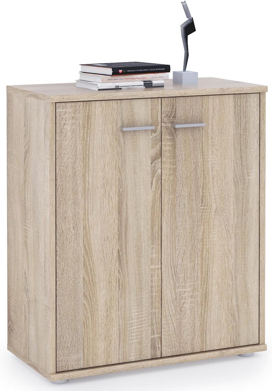 CARO-Möbel Kommode Sideboard Schrank Tommy in Sonoma Eiche, Anrichte mit 2 Türen inklusive Einlegebo